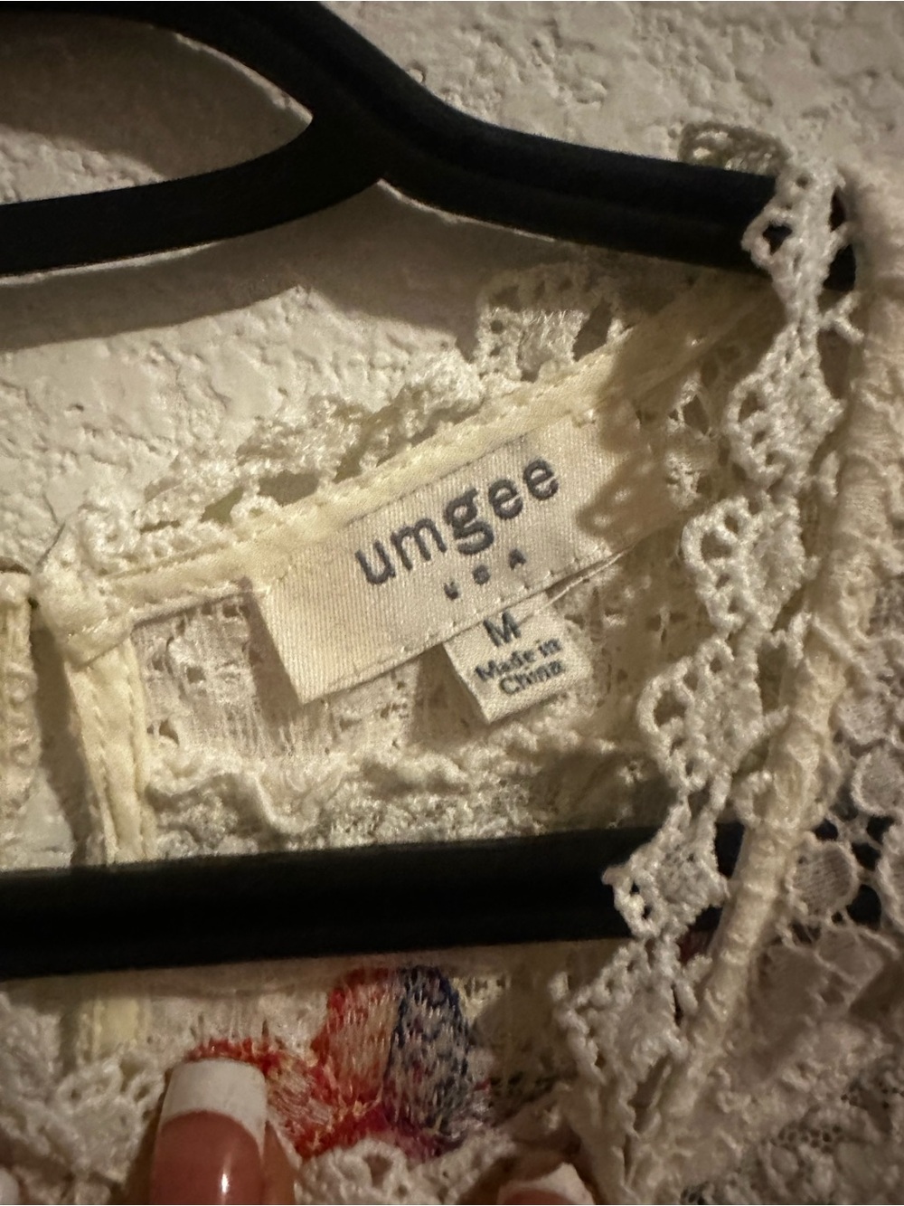 Umgee Cream Lace Tunic with Multicolor Floral Embroidery - Picture 3 of 3